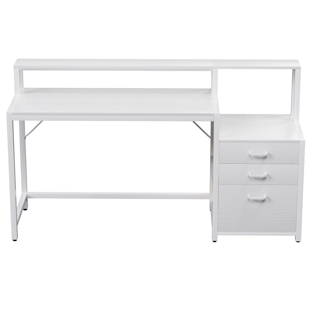 Artiss Computer Desk Home Office Study Table Desks w/Drawers Open Shelf White 160CM-Furniture > Office > Desks-PEROZ Accessories