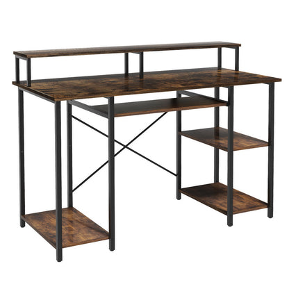 Artiss Computer Desk Laptop Desks Home Office Study Table Open Shelf Brown 120CM-Electronics > Computer Accessories > Laptop Stands-PEROZ Accessories