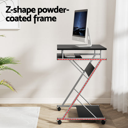 Artiss Computer Desk Mesh Office Chair Set Desks with Keyboard Shelf Try Black-Furniture > Office > Desks-PEROZ Accessories