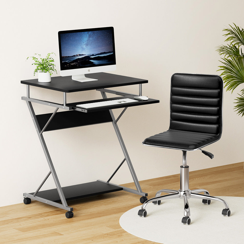 Artiss Computer Desk Office Chair Set Desks with Keyboard Shelf Try Black-Furniture > Office > Desks-PEROZ Accessories
