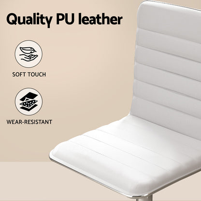 Artiss Computer Desk Office Chair Set PU Leather Home Study Table 100cm White-Furniture > Office > Desks-PEROZ Accessories