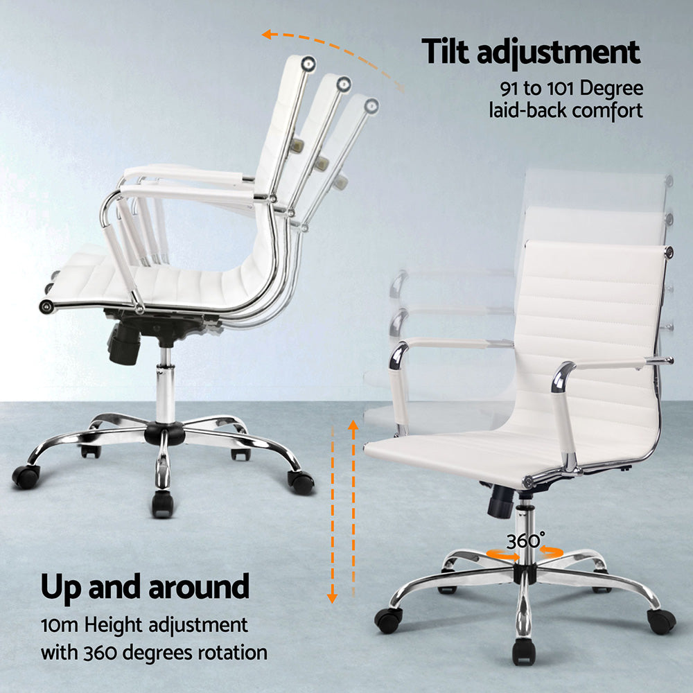Artiss Computer Desk Office Chair Set PU Leather Wall Mount Foldable Table White-Furniture > Office > Desks-PEROZ Accessories