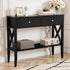 Artiss Console Table 2 Drawers 100CM Black-Furniture > Living Room > Side Tables-PEROZ Accessories
