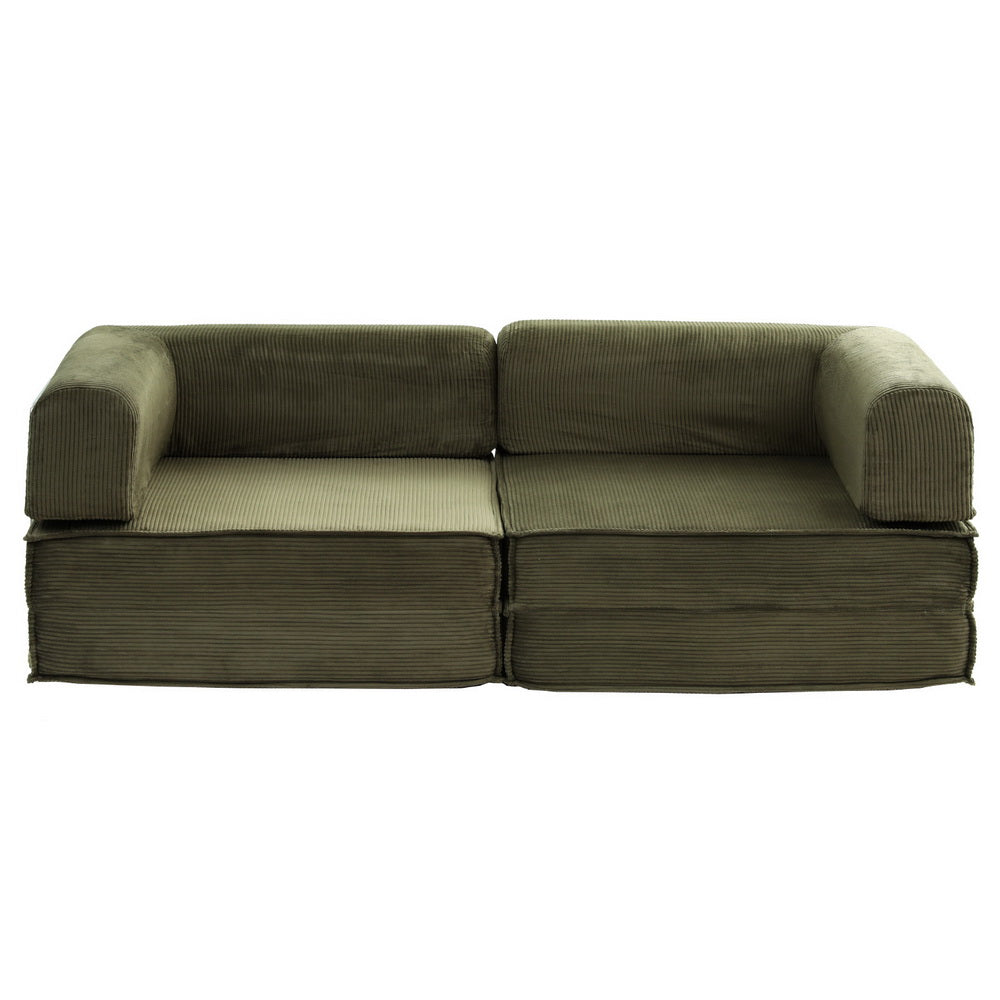 Artiss Convertible Folding Sofa Bed Green-Furniture > Sofas > Sofas &amp; Sofa Beds-PEROZ Accessories