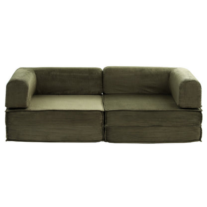 Artiss Convertible Folding Sofa Bed Green-Furniture > Sofas > Sofas &amp; Sofa Beds-PEROZ Accessories