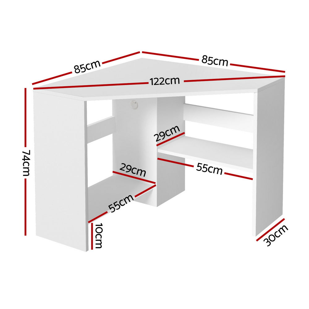 Artiss Corner Computer Desk Shelves CPU Stand L-shape Home Office Workstation Desks-Furniture > Office > Desks-PEROZ Accessories