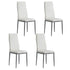 Artiss Dining Chairs Set of 4 Leather Channel Tufted White-Furniture > Dining > Kitchen & Dining Chairs-PEROZ Accessories