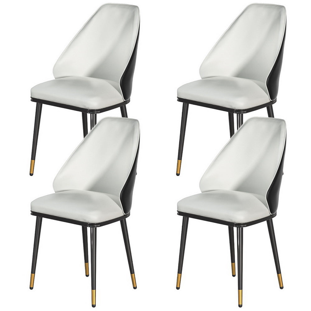 Artiss Dining Chairs Set of 4 Leather Seat Beige and Black-Furniture > Dining > Kitchen &amp; Dining Chairs-PEROZ Accessories