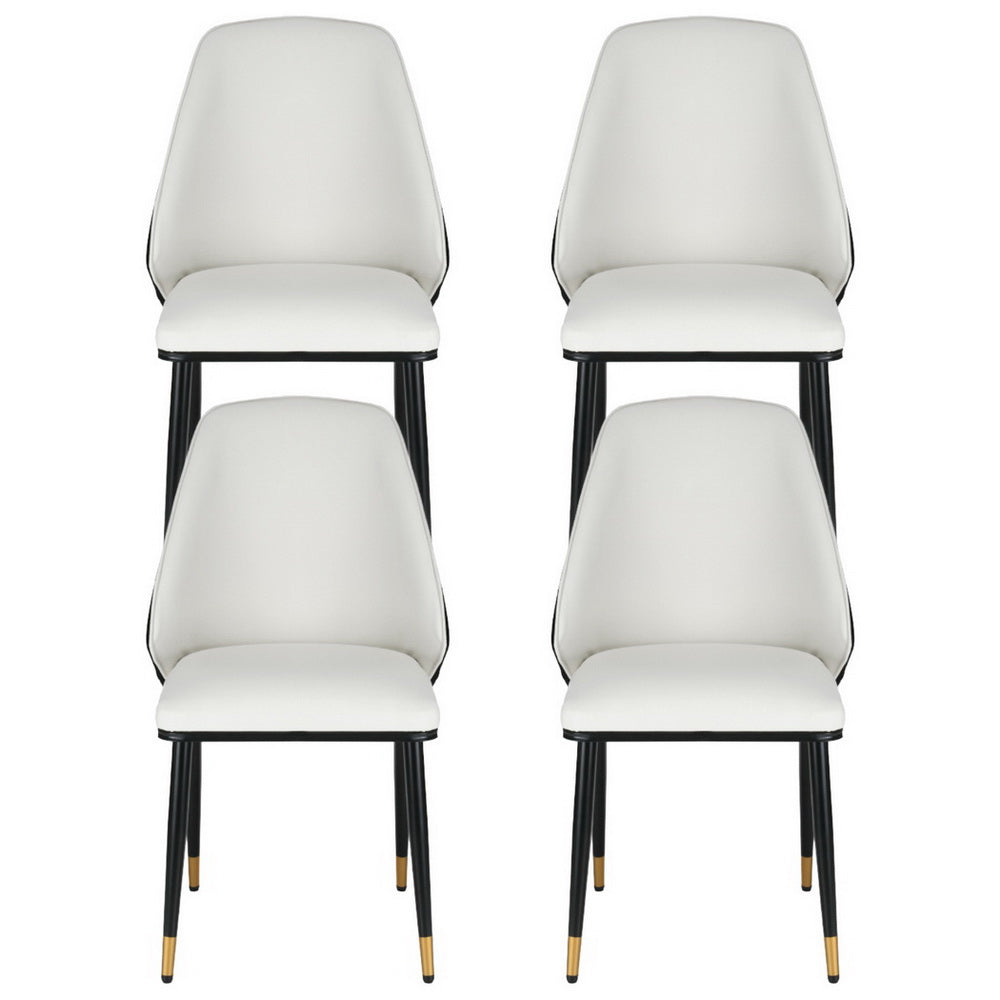 Artiss Dining Chairs Set of 4 Leather Seat Beige and Black-Furniture > Dining > Kitchen &amp; Dining Chairs-PEROZ Accessories
