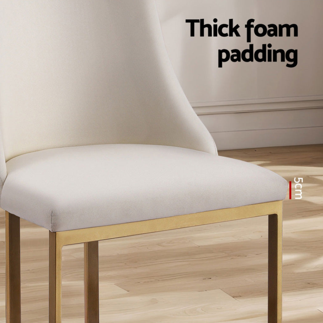 Artiss Dining Chairs Set of 4 Linen Fabric Frame Beige-Furniture > Dining > Kitchen &amp; Dining Chairs-PEROZ Accessories