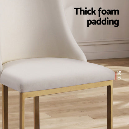 Artiss Dining Chairs Set of 4 Linen Fabric Frame Beige-Furniture > Dining > Kitchen &amp; Dining Chairs-PEROZ Accessories