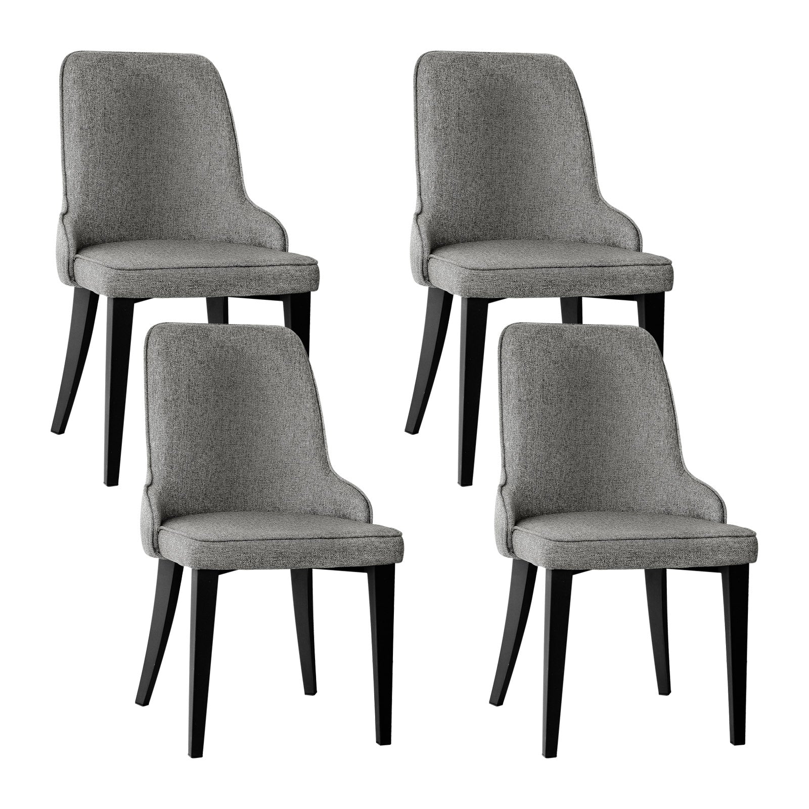 Artiss Dining Chairs Set of 4 Linen Fabric Grey-Furniture > Dining > Kitchen &amp; Dining Chairs-PEROZ Accessories