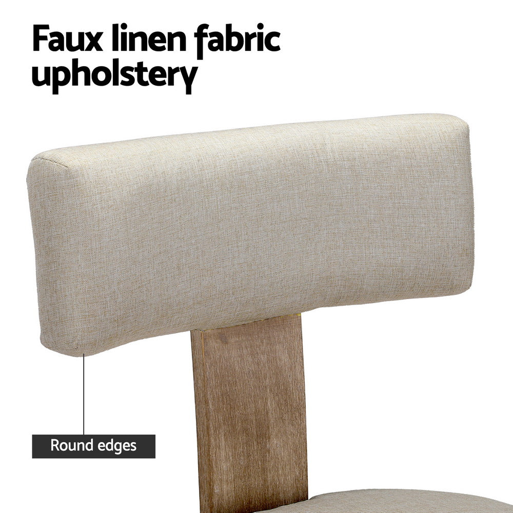 Artiss Dining Chairs Set of 4 Linen Fabric Wooden Beige-Furniture > Dining > Kitchen &amp; Dining Chairs-PEROZ Accessories
