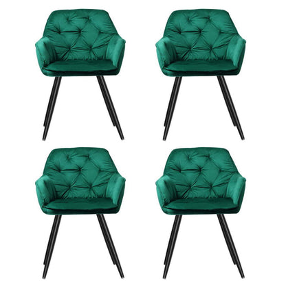 Artiss Dining Chairs Set of 4 Velvet Diamond Tufted Armchair Green-Furniture > Dining > Kitchen &amp; Dining Chairs-PEROZ Accessories