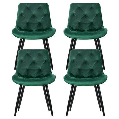 Artiss Dining Chairs Set of 4 Velvet Diamond Tufted Green-Furniture > Dining > Kitchen &amp; Dining Chairs-PEROZ Accessories