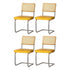 Artiss Dining Chairs Set of 4 Velvet Rattan Cantilever Yellow-Furniture > Dining > Kitchen & Dining Chairs-PEROZ Accessories
