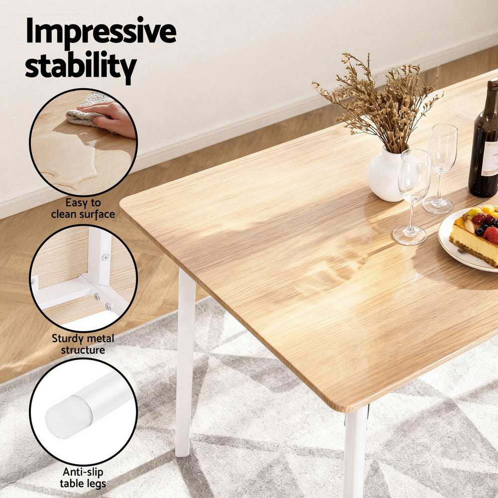 Artiss Dining Table and Chairs Set of 4 Bench Kitchen Furniture Natural and White-Furniture > Dining > Dining Set-PEROZ Accessories