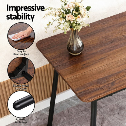 Artiss Dining Table and Chairs Set of 4 Bench Kitchen Furniture Rustic Brown-Furniture > Dining > Dining Set-PEROZ Accessories