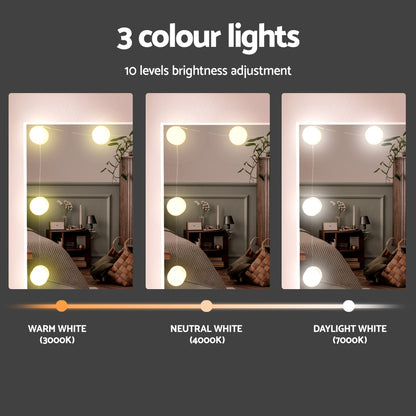 Artiss Dressing Table Set Stool 10 Led Bulbs White-Furniture > Bedroom > Dressing Vanity &amp; Dressing Tables-PEROZ Accessories