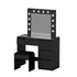 Artiss Dressing Table Set Stool 12 Led Bulbs Black-Furniture > Bedroom > Dressing Vanity & Dressing Tables-PEROZ Accessories