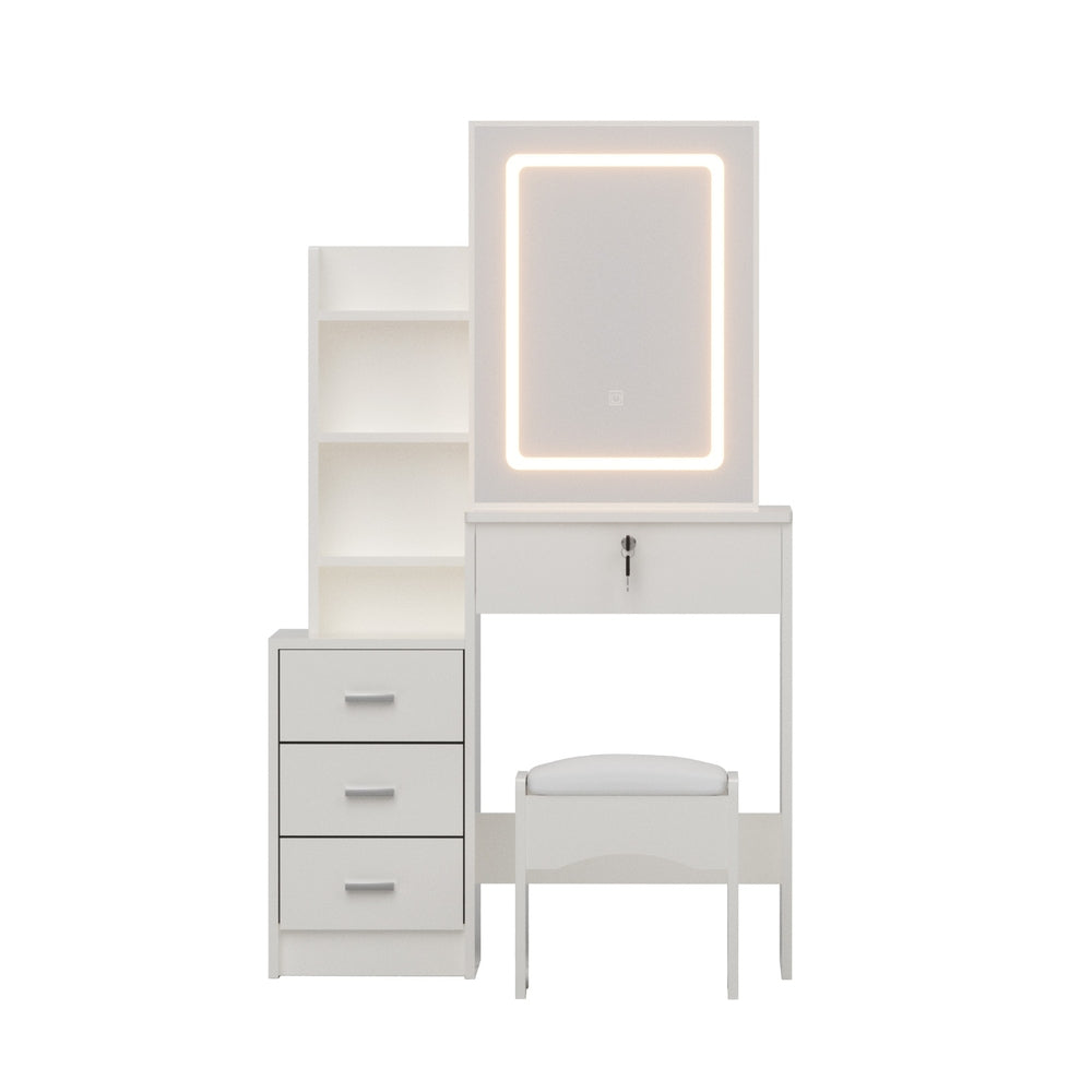 Artiss Dressing Table Vanity Desk Set Stool Led White-Furniture > Bedroom > Dressing Vanity &amp; Dressing Tables-PEROZ Accessories