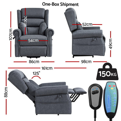 Artiss Electric Recliner Chair Power Lift Massage Heated Recliner Sofa-Furniture > Bar Stools &amp; Chairs > Arm Chairs &amp; Recliners-PEROZ Accessories