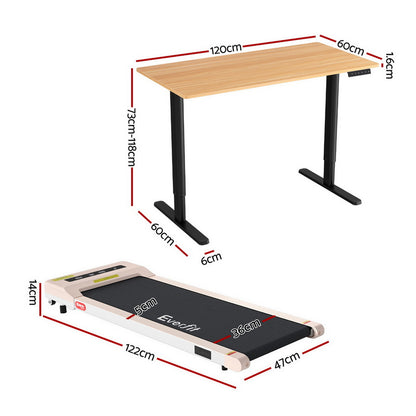 Artiss Electric Treadmill with 120cm Automatic Standing Desk Walking Pad 360mm-Furniture > Office > Desks-PEROZ Accessories