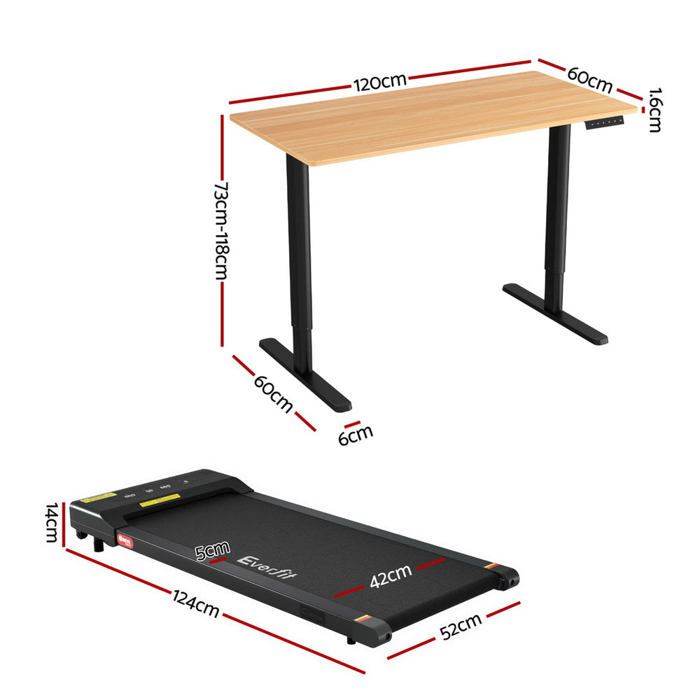 Artiss Electric Treadmill with 120cm Automatic Standing Desk Walking Pad 400mm-Furniture > Office > Desks-PEROZ Accessories