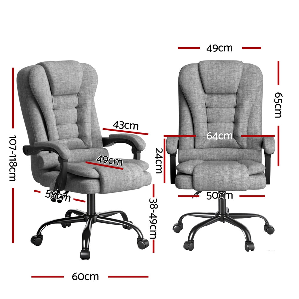 Artiss Executive Office Chair 4-Point Massage Adjustable Ergonomic Recline Back-Furniture > Office > Office &amp; Desk Chairs-PEROZ Accessories