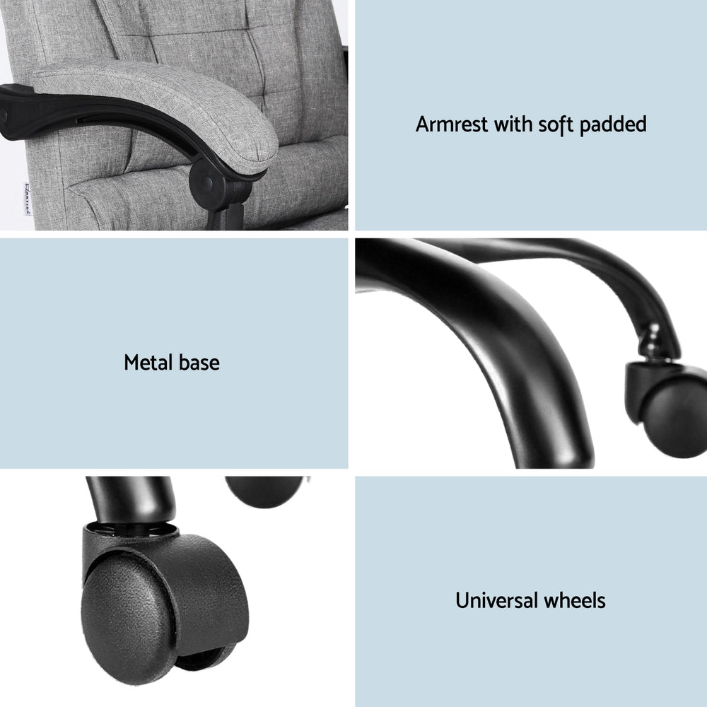 Artiss Executive Office Chair 4-Point Massage Adjustable Ergonomic Recline Back-Furniture > Office > Office &amp; Desk Chairs-PEROZ Accessories