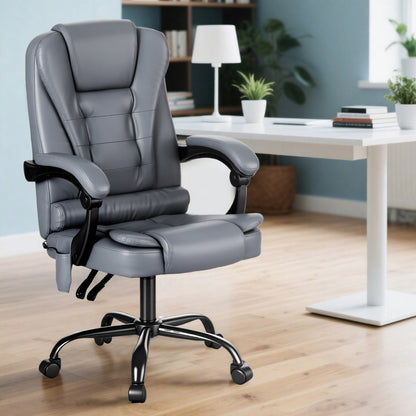 Artiss Executive Office Chair 4-Point Massage Adjustable Ergonomic Recline PU-Furniture > Bar Stools &amp; Chairs > Massage Chairs-PEROZ Accessories