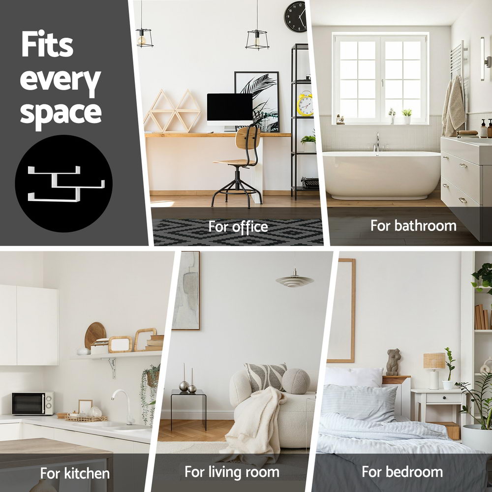 Artiss Floating Wall Shelf 3 Tier White-Furniture > Living Room > Bookcases &amp; Shelves-PEROZ Accessories