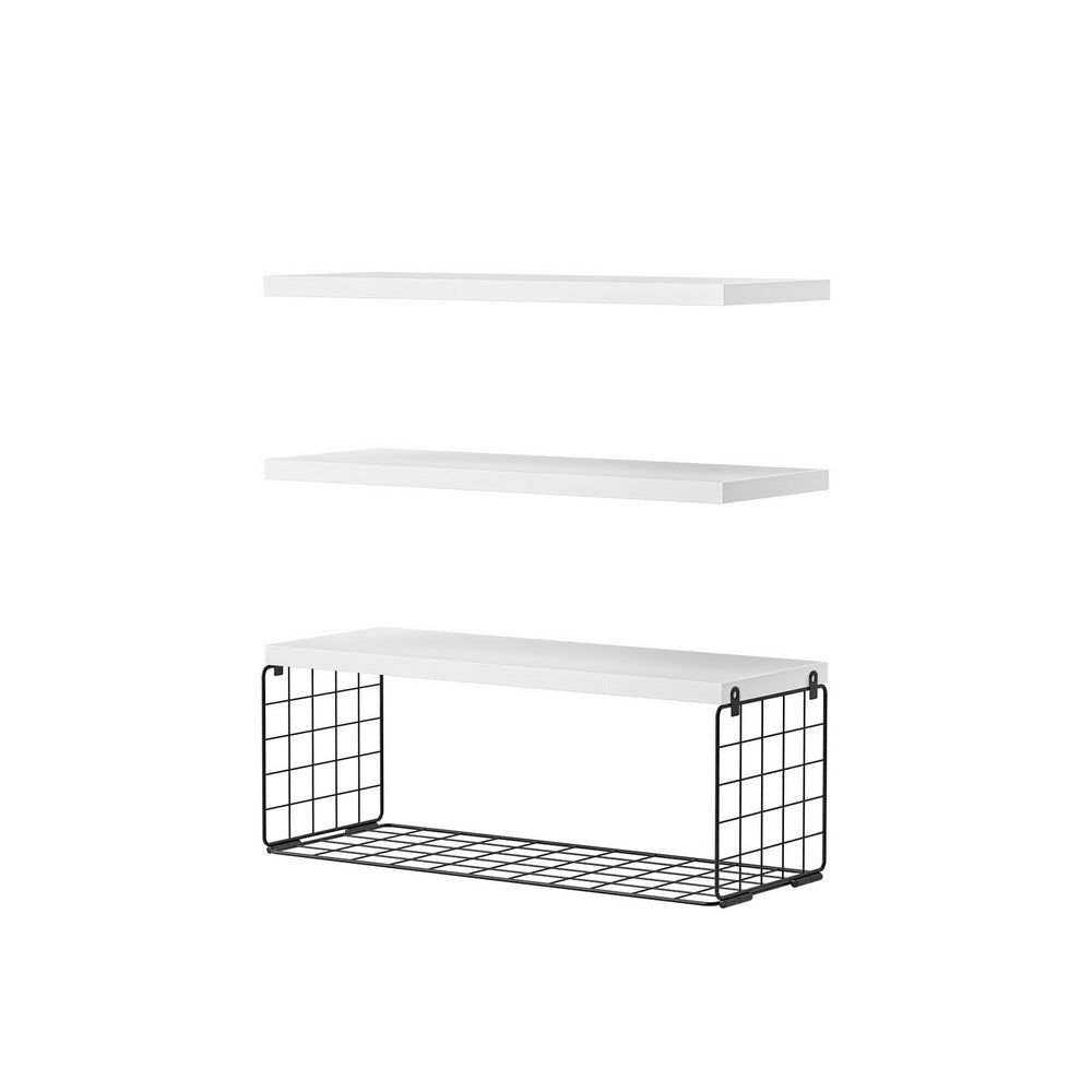 Artiss Floating Wall Shelf Set of 3 White-Home &amp; Garden > DIY > Kitchen &amp; Bathroom DIY-PEROZ Accessories