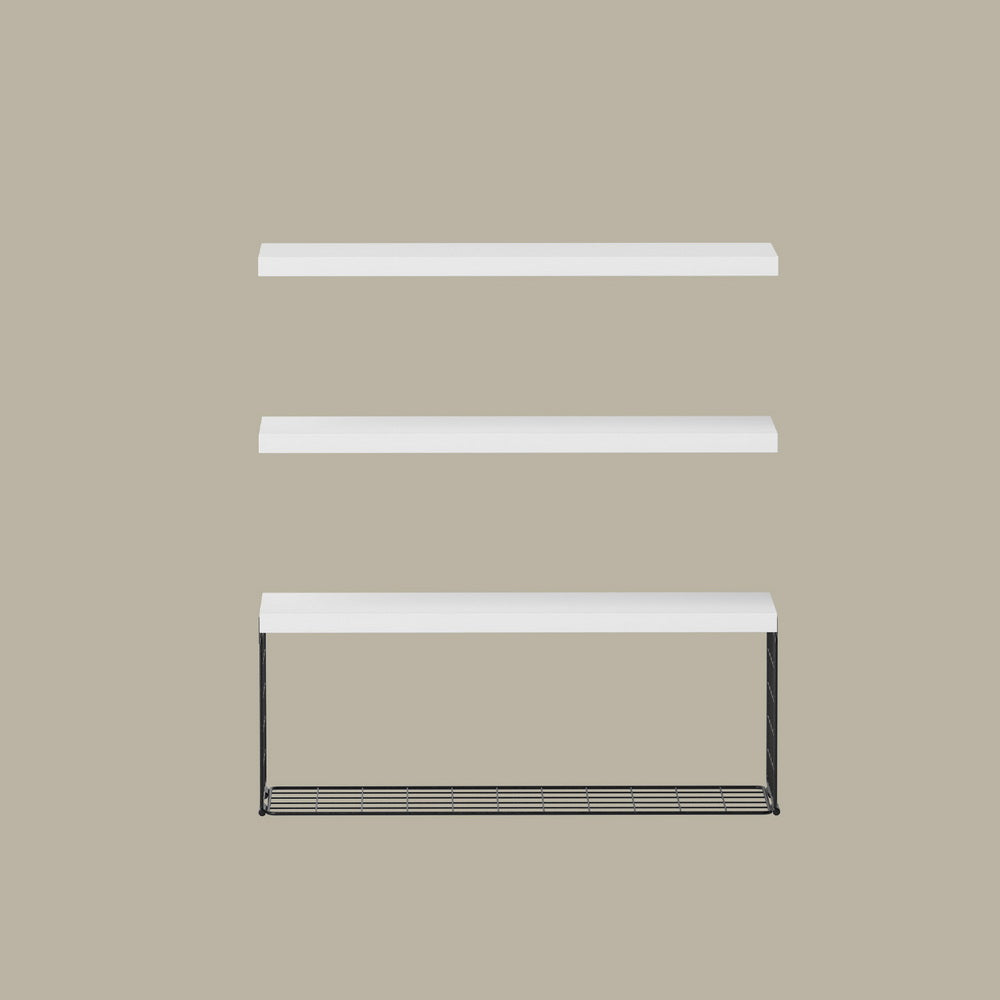 Artiss Floating Wall Shelf Set of 3 White-Home &amp; Garden > DIY > Kitchen &amp; Bathroom DIY-PEROZ Accessories