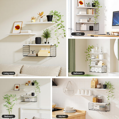 Artiss Floating Wall Shelf Set of 3 White-Home &amp; Garden > DIY > Kitchen &amp; Bathroom DIY-PEROZ Accessories