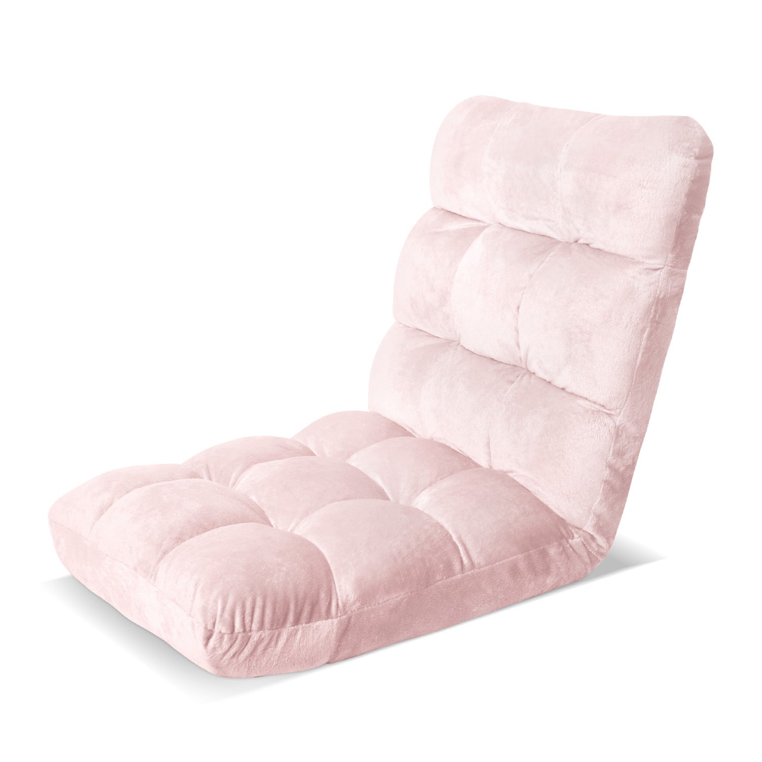 Artiss Floor Lounge Sofa Bed Flannel Fabric Pink-Furniture > Bar Stools &amp; Chairs > Arm Chairs &amp; Recliners-PEROZ Accessories