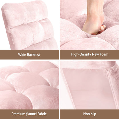 Artiss Floor Lounge Sofa Bed Flannel Fabric Pink-Furniture > Bar Stools &amp; Chairs > Arm Chairs &amp; Recliners-PEROZ Accessories