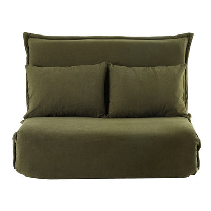 Artiss Floor Lounge Sofa Bed Foldable 2 Seater Green-Furniture > Bar Stools &amp; Chairs > Arm Chairs &amp; Recliners-PEROZ Accessories