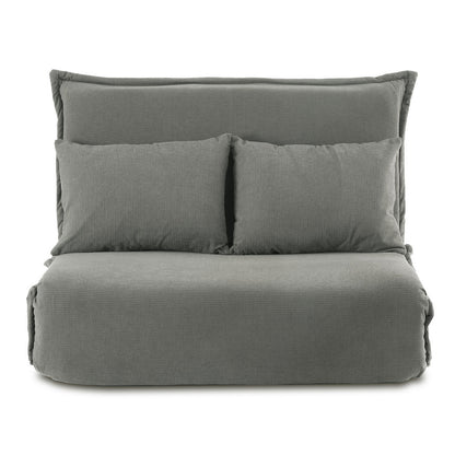 Artiss Floor Lounge Sofa Bed Foldable 2 Seater Grey-Furniture > Bar Stools &amp; Chairs > Arm Chairs &amp; Recliners-PEROZ Accessories
