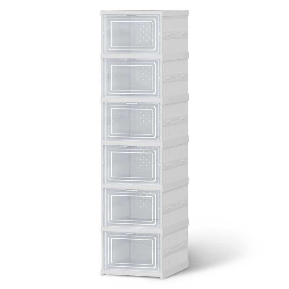 Artiss Foldable Shoe Rack Organizer 6 Tier Storage Shelf Hallway-Furniture > Living Room > Shoe Storage-PEROZ Accessories