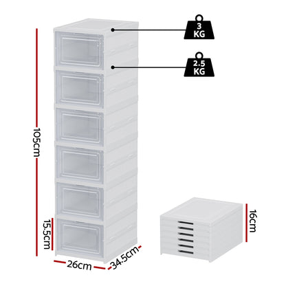 Artiss Foldable Shoe Rack Organizer 6 Tier Storage Shelf Hallway-Furniture > Living Room > Shoe Storage-PEROZ Accessories