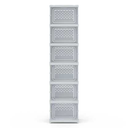 Artiss Foldable Shoe Rack Organizer 6 Tier Storage Shelf Hallway-Furniture > Living Room > Shoe Storage-PEROZ Accessories