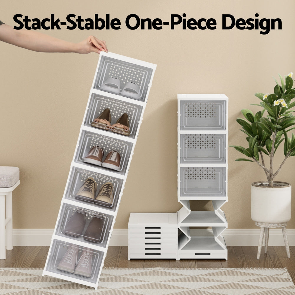 Artiss Foldable Shoe Rack Organizer 6 Tier Storage Shelf Hallway-Furniture > Living Room > Shoe Storage-PEROZ Accessories