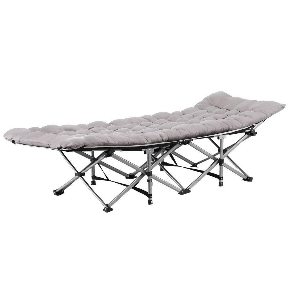 Artiss Folding Bed With Mattress Heavy Duty Grey 185CM-Furniture > Bedroom > Beds &amp; Bed Frames-PEROZ Accessories