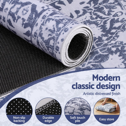 Artiss Hallway Runner Rug 80X300cm Soft Velvet Washable Modern Kitchen Mat-Home &amp; Garden > Rugs > Floor Rugs-PEROZ Accessories