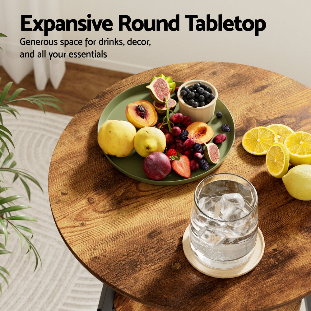 Artiss Industrial Bar Table with 2-Tier Organizer Weather-Resistant MDF Top Steel Frame-Furniture > Bar Stools &amp; Chairs > Table &amp; Bar Stools-PEROZ Accessories