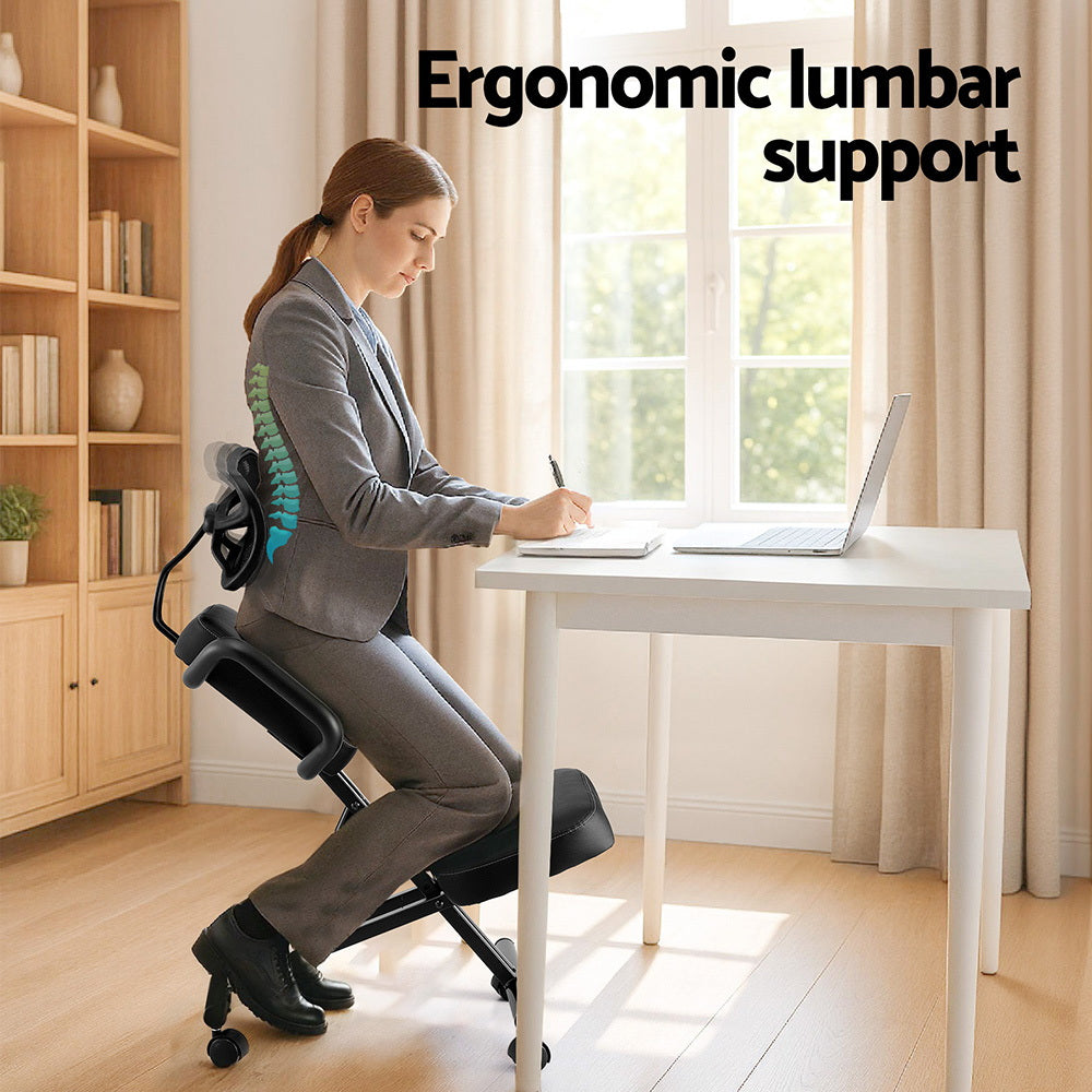 Artiss Kneeling Chair Ergonomic Office Home Knee Seat Posture Back Stretch Rest-Furniture > Office > Office &amp; Desk Chairs-PEROZ Accessories