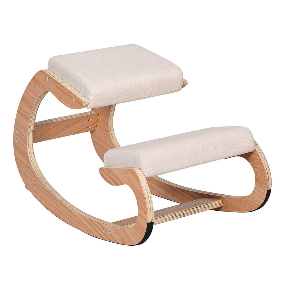 Artiss Kneeling Chair Ergonomic Posture Chair with Memory Foam Balance Stool for Home Office Gaming 120kg Weight Capacity Beige-Furniture > Office > Office &amp; Desk Chairs-PEROZ Accessories
