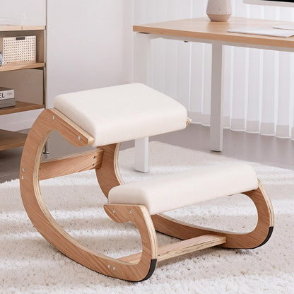 Artiss Kneeling Chair Ergonomic Posture Chair with Memory Foam Balance Stool for Home Office Gaming 120kg Weight Capacity Beige-Furniture > Office > Office &amp; Desk Chairs-PEROZ Accessories