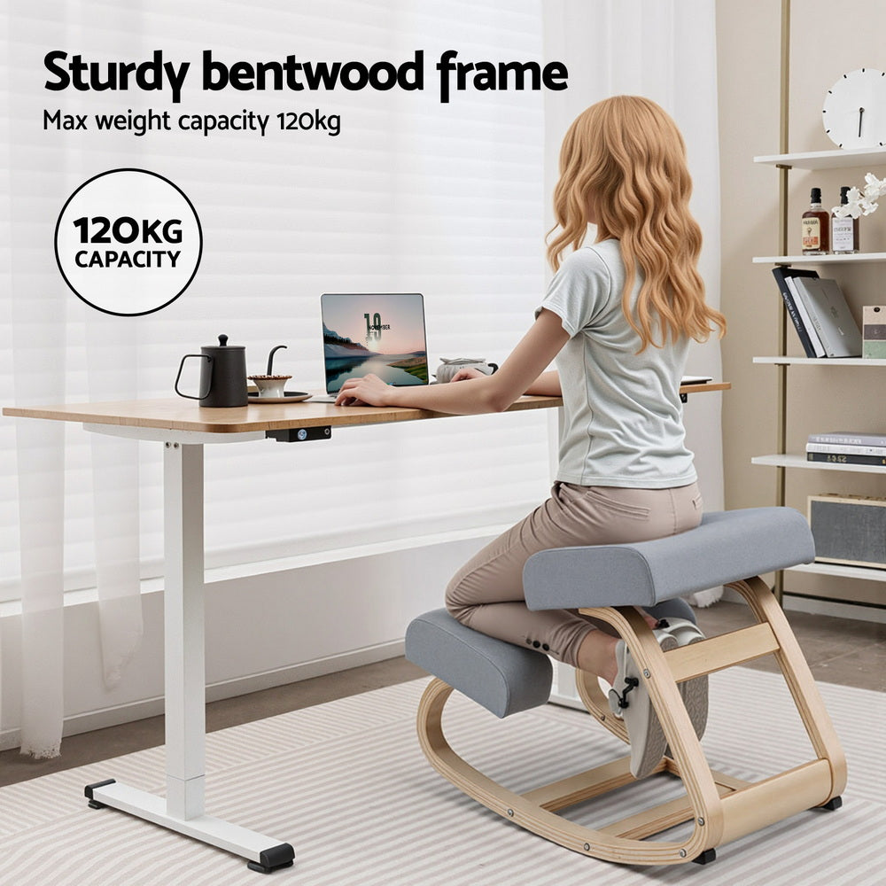 Artiss Kneeling Chair Ergonomic Posture Chair with Memory Foam Balance Stool for Home Office Gaming 120kg Weight Capacity Gray-Furniture > Office > Office &amp; Desk Chairs-PEROZ Accessories